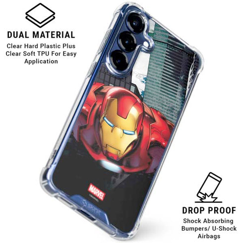 Marvel Avengers Assemble Iron Man Galaxy S25 Clear Case